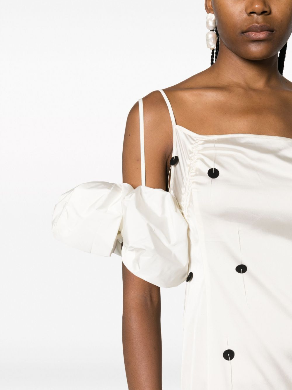 [JACQUEMUS] Short sleeve dress FW23 233DR0741000OFFWHITEBLACK