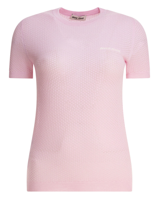 [Miu Miu] T-shirts Short Sleeve FW25 MMLB3017NNF0E18 S OOO