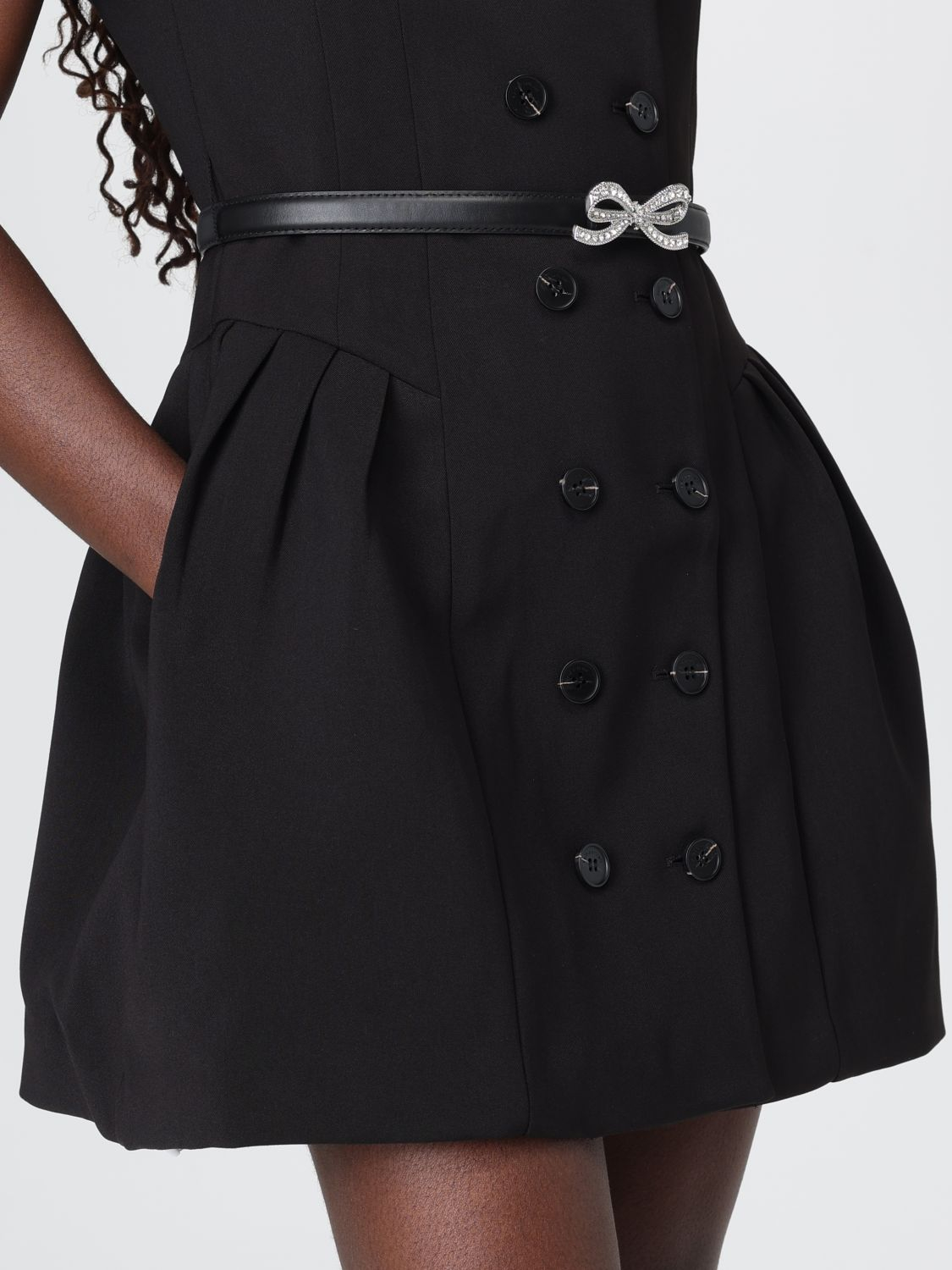 [Self-portrait] Short sleeve dress FW25 AW25082SB BLACK