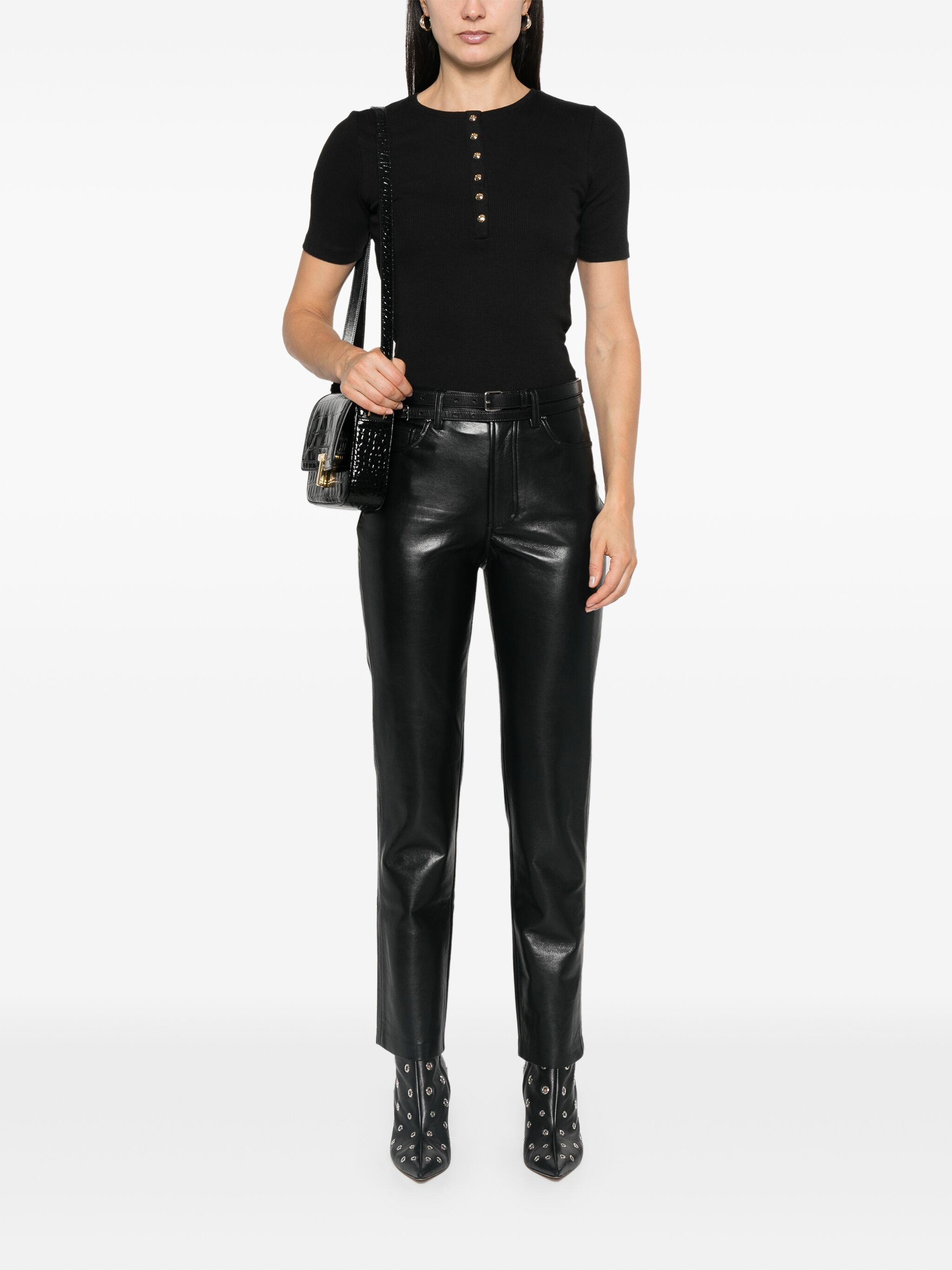 [Anine Bing] T-shirts Long Sleeve SS25 A0810315BLK26