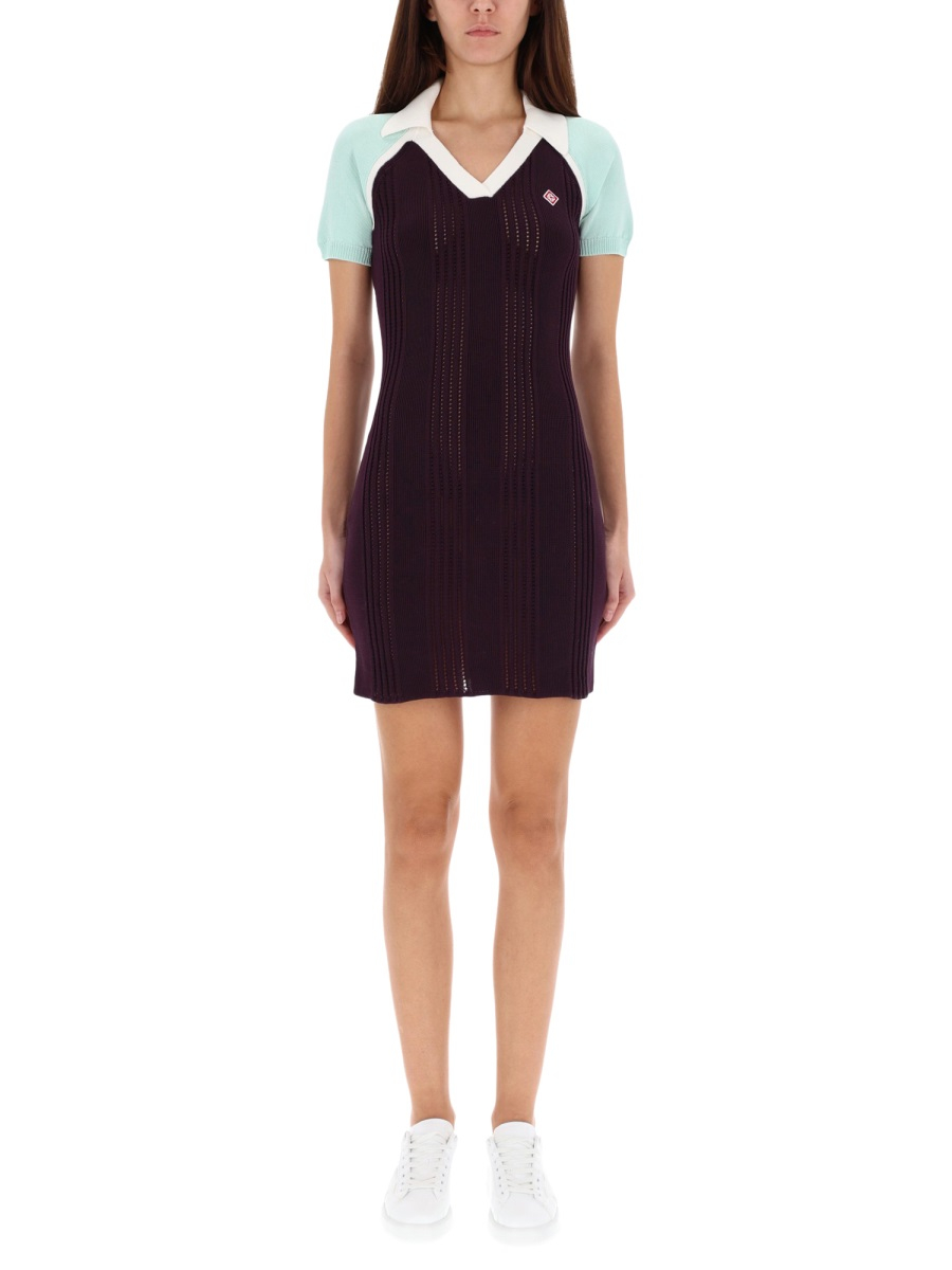 [Casablanca] Short sleeve dress FW25 W-AW25-KW-1078_01AUBERGINE