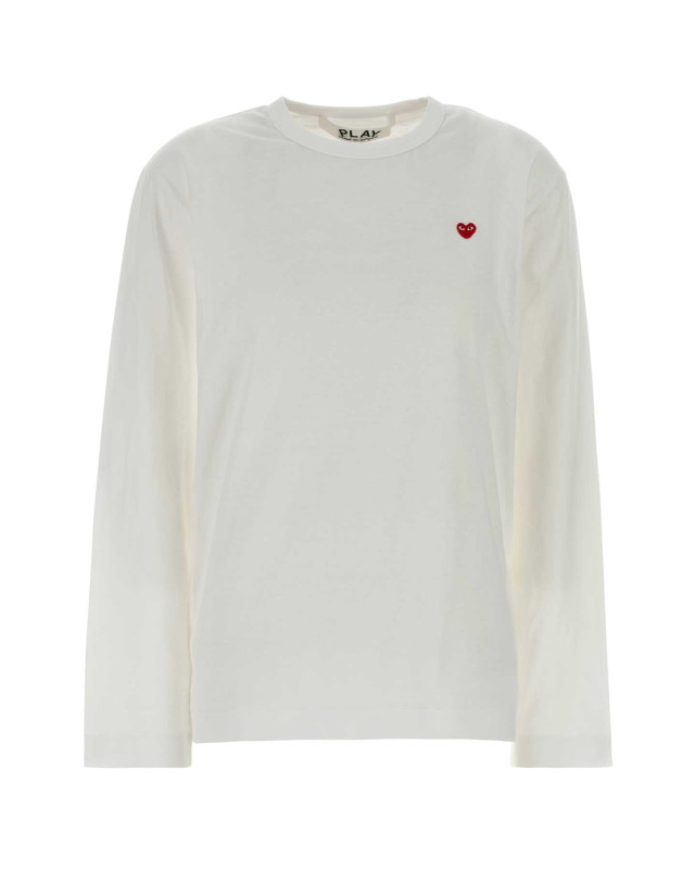 [COMME DES GARCONS PLAY] T-shirts Long Sleeve SS26 AXT308051 WHITE