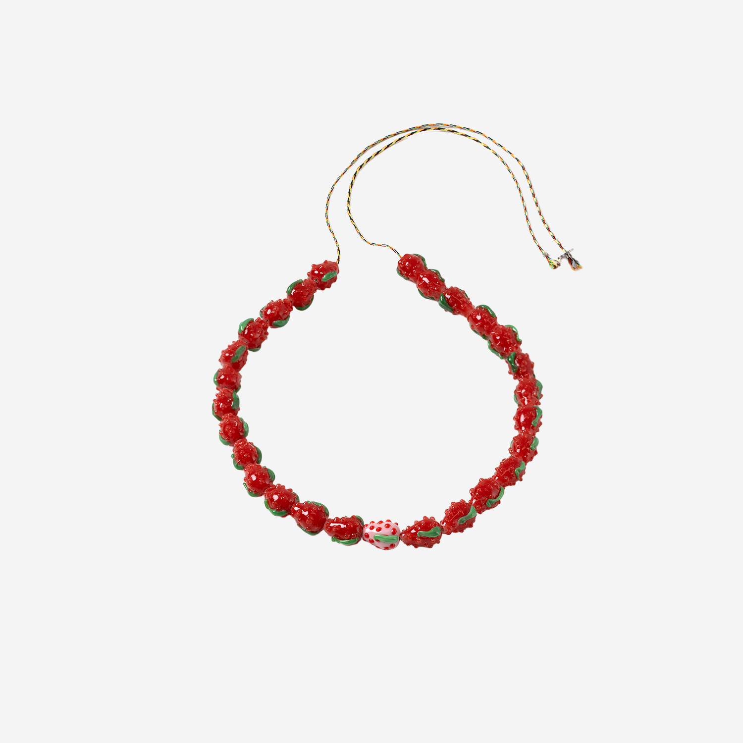 [SORBET ISLAND] Bracelet SS26 MIXEDGLASSBEADMULTISTRAWBERRYRED