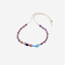 [SORBET ISLAND] Bracelet SS26 MIXEDGLASSBEADDOLPHINPINKRED