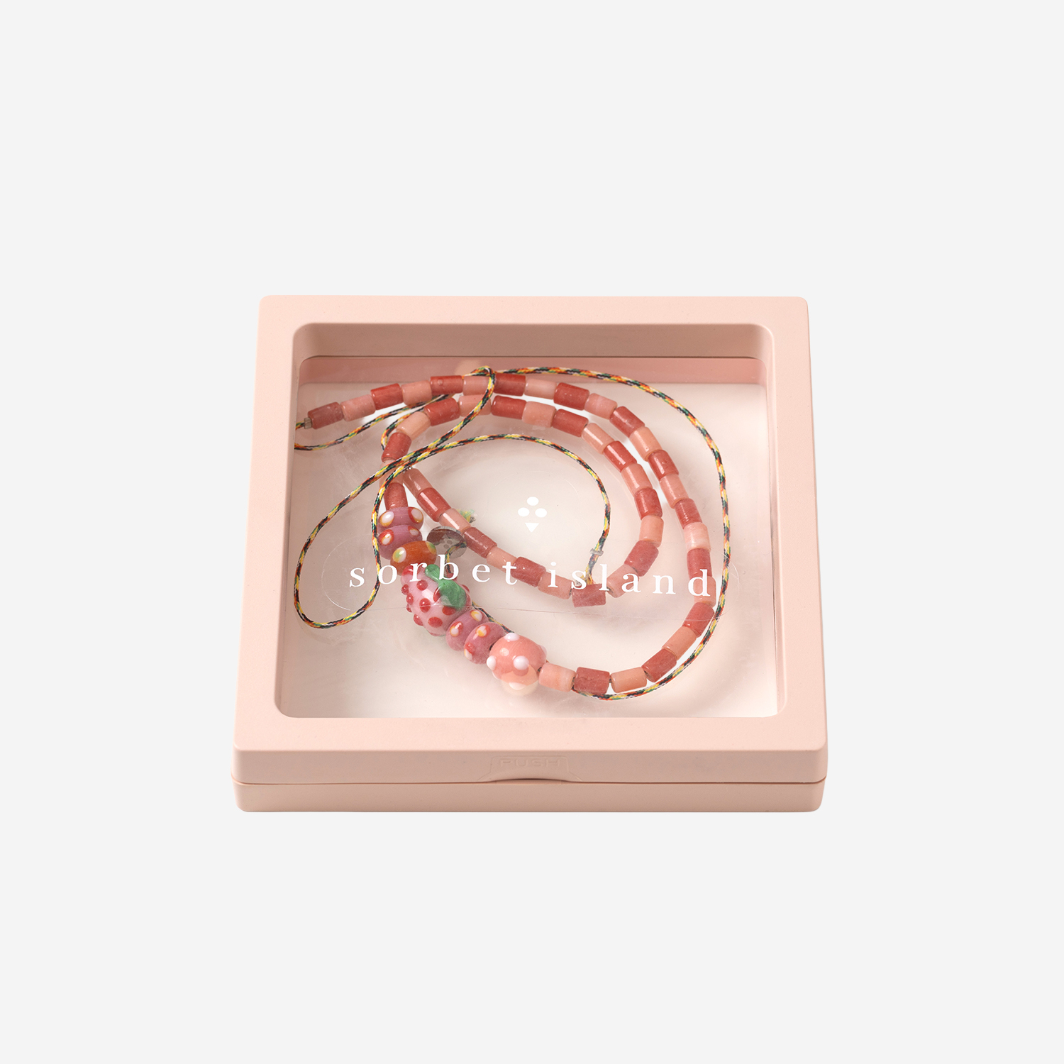 [SORBET ISLAND] Bracelet SS26 MIXEDGLASSBEADSTRAWBERRYPINKRED
