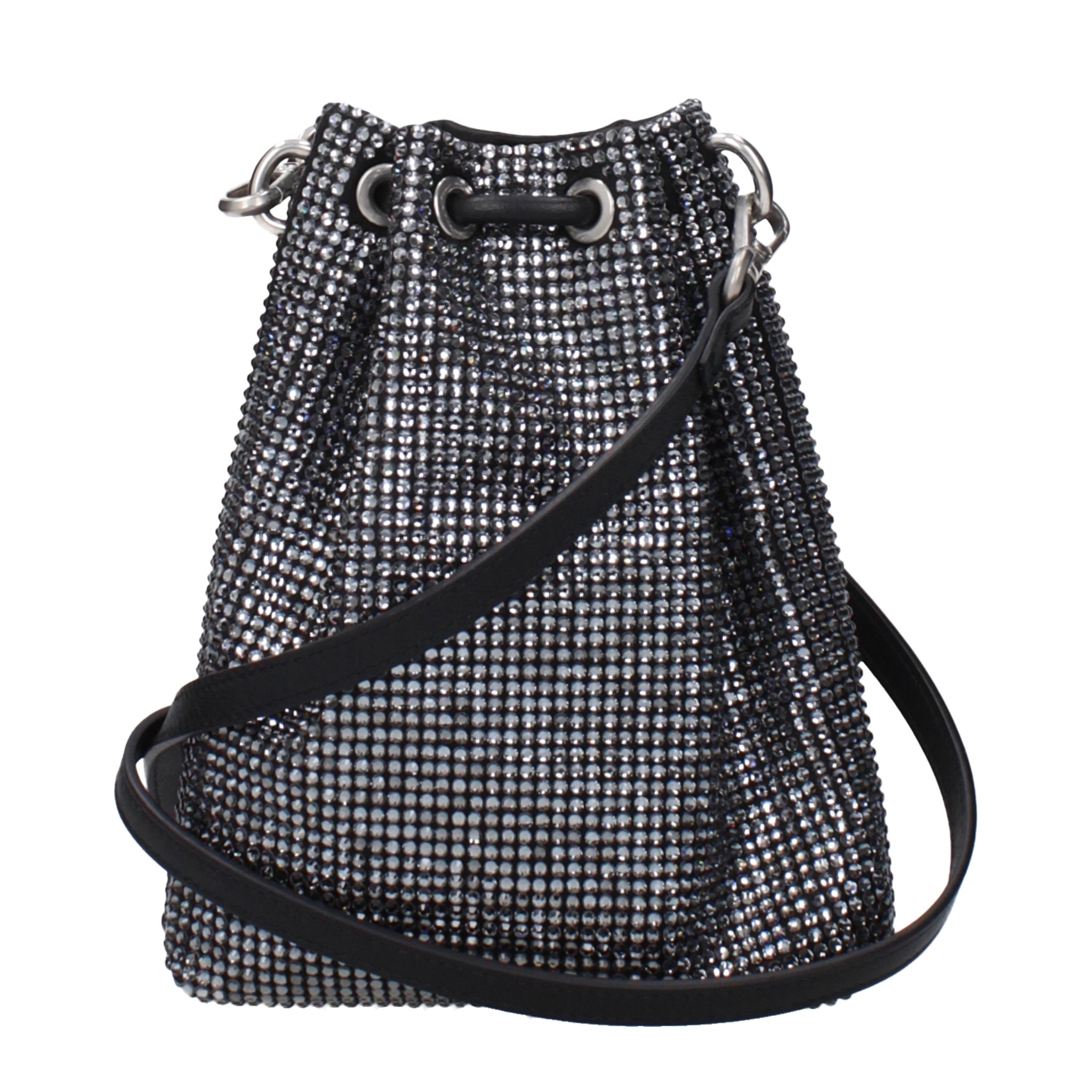 [Jimmy Choo] Cross body bag SS25 BONBONBCKTNVDBBLACKANTIQUESILVER