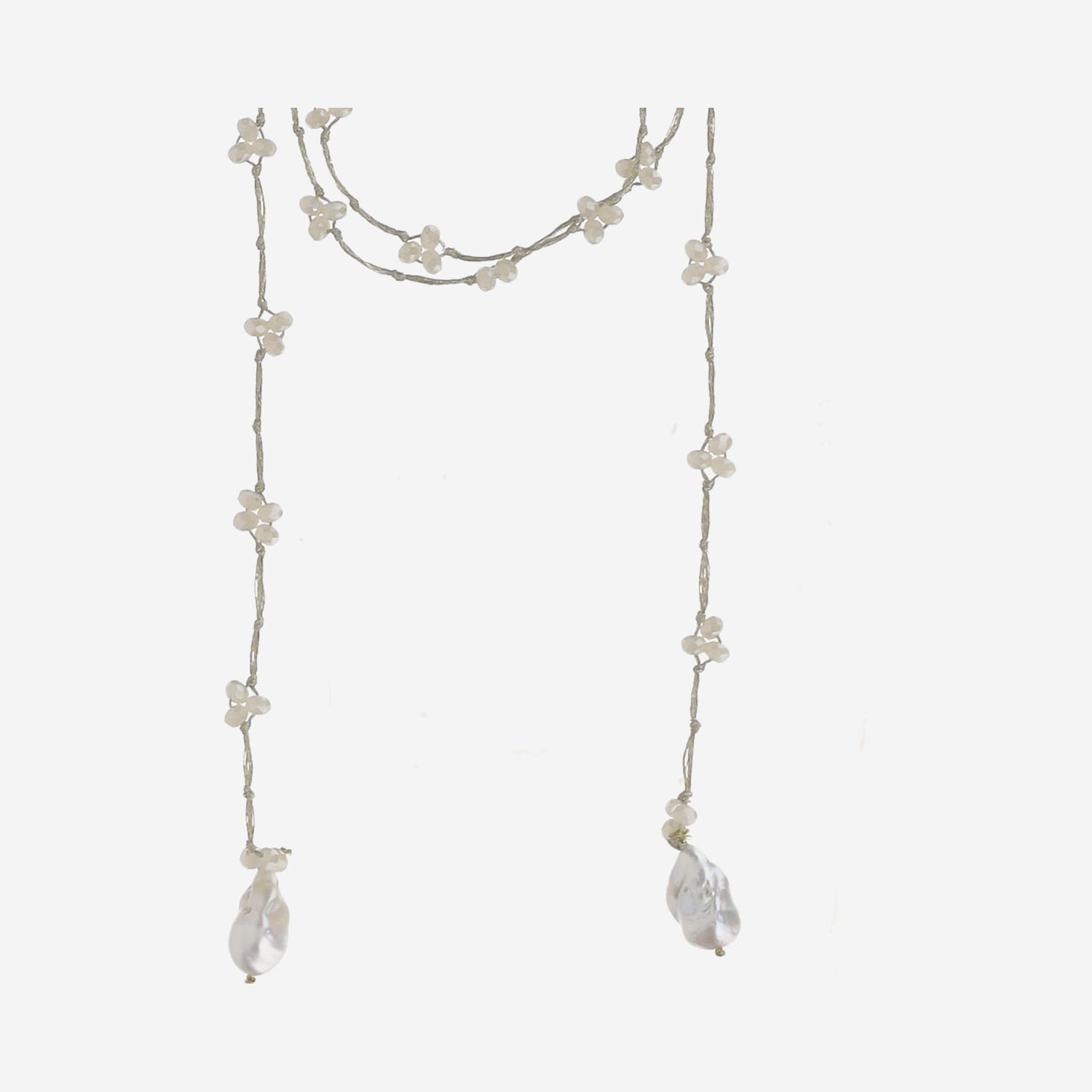[MELA] Necklace SS26 VCREAMWHITEROSEGRIGIO