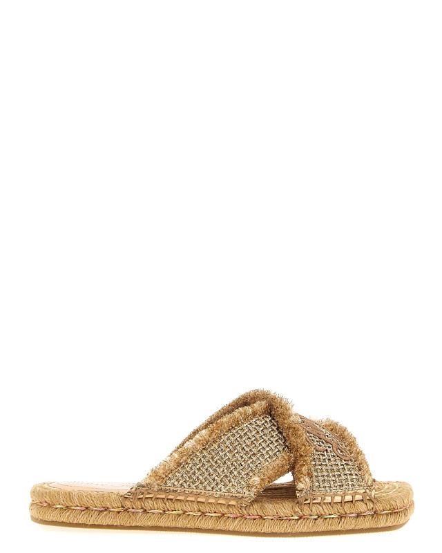 [Jimmy Choo] Sandals SS25 ACIELSANDALFLATGUBGOLDDARKCAPPUCCINO