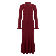 [SELF PORTRAIT] Long sleeve dress FW25 AW25008MABU_BURGUNDY