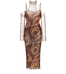 [Julfer] Long sleeve dress FW23 JANET LONG  BROWN