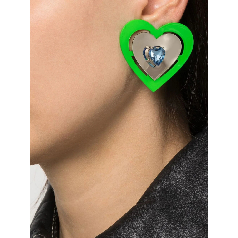 [Safsafu] Earring SS23 NEON HEART EARRINGS GREEN