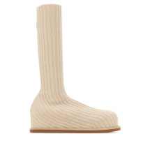 [Amina Muaddi] Boots SS25 VENEDASTRETCHBOOT15 BEIGE