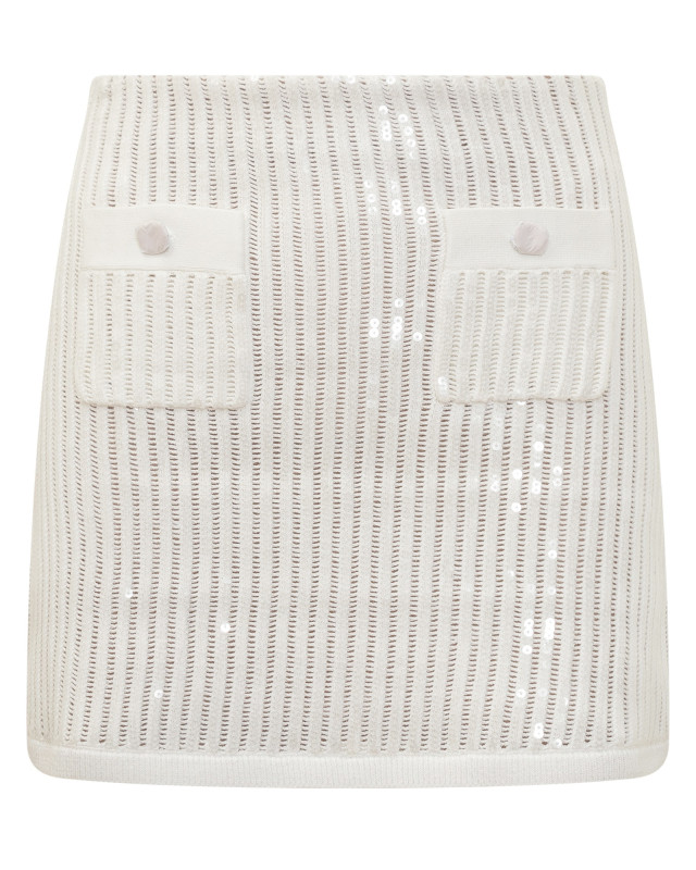 [Self-portrait] Mini skirt SS25 SS25126SKW WHITE
