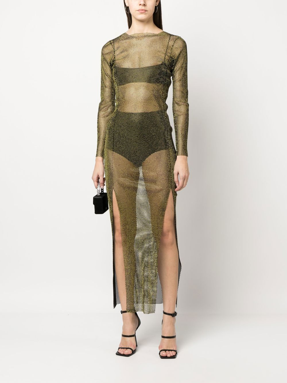 [SANTA BRAND] Long sleeve dress SS23 DIAMONDMAXIDRESSBLACK/YELLOW