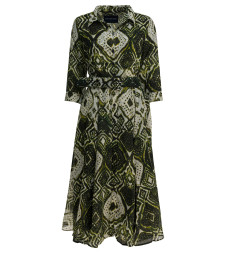 [Samantha Sung] Long sleeve dress FW25 ASTERTIE DYE MALDIVES IVORY OLIVE GREEN