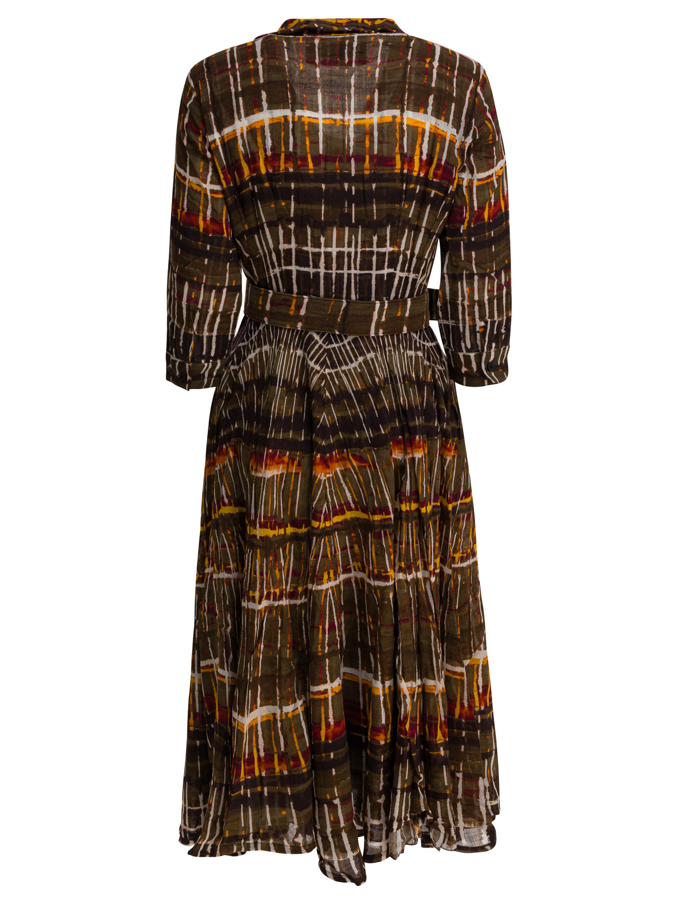 [Samantha Sung] Long sleeve dress FW25 ASTERWATERCOLOR PLAID CAMEL