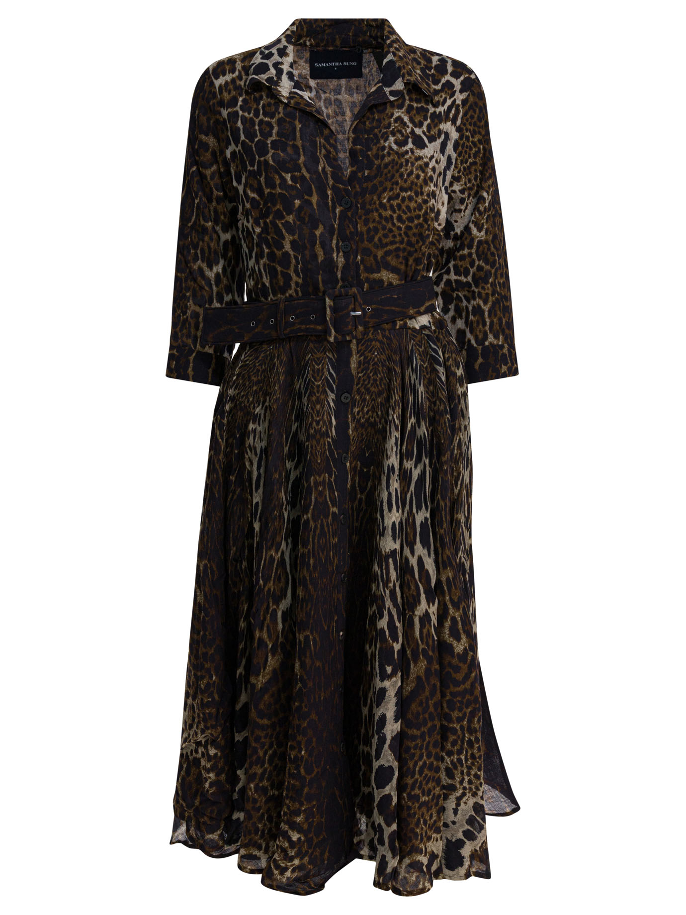 [Samantha Sung] Long sleeve dress FW25 ASTERCOLOMBO LEOPARD BIG SEPIA