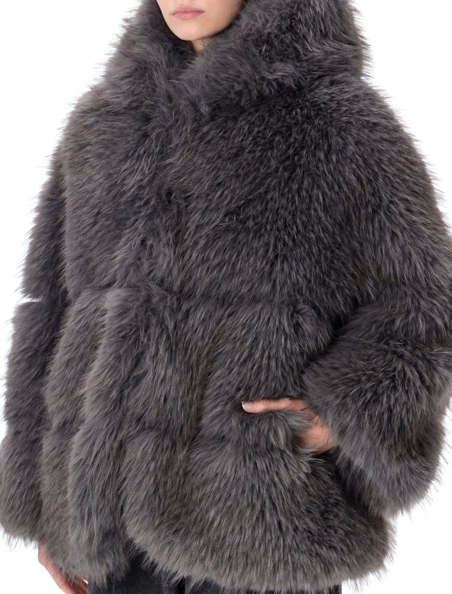 [SWORD] Fur Jacket FW25 SA259038GRISAILLE