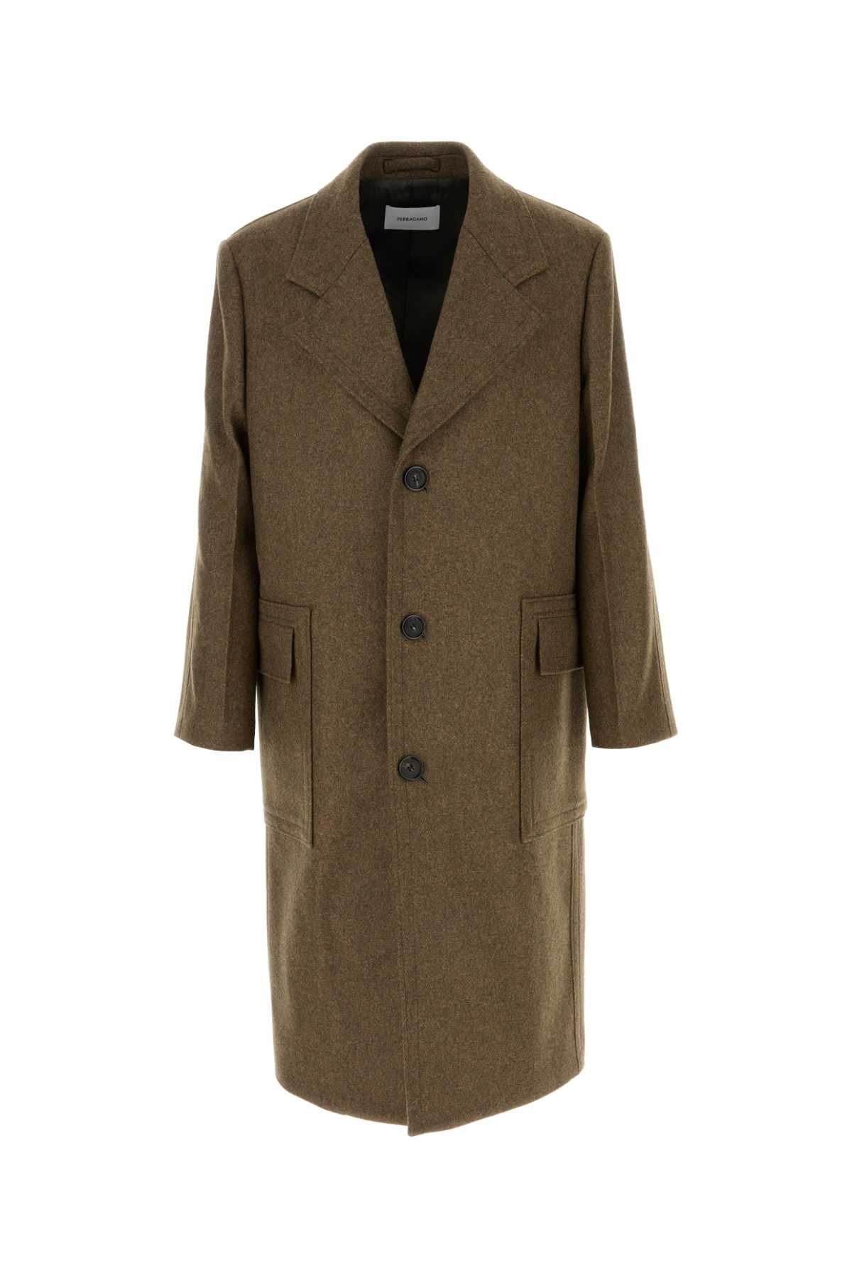 [Salvatore Ferragamo] Coat FW24 144328778553 OLIVE