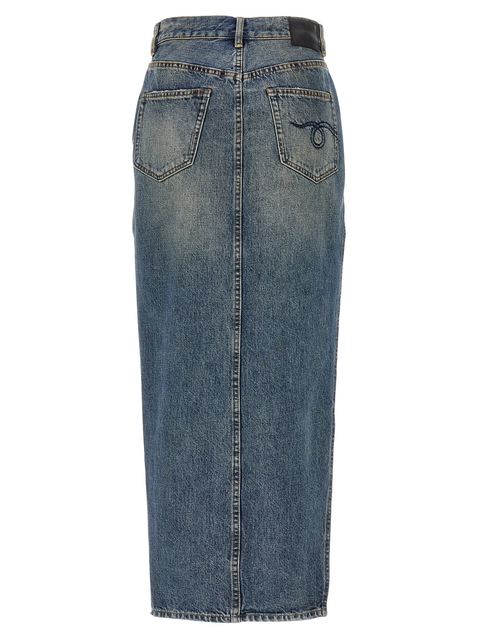 [R13] Long skirt FW24 R13WD102D213ABARTERINDIGO