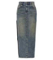 [R13] Long skirt FW24 R13WD102D213ABARTERINDIGO