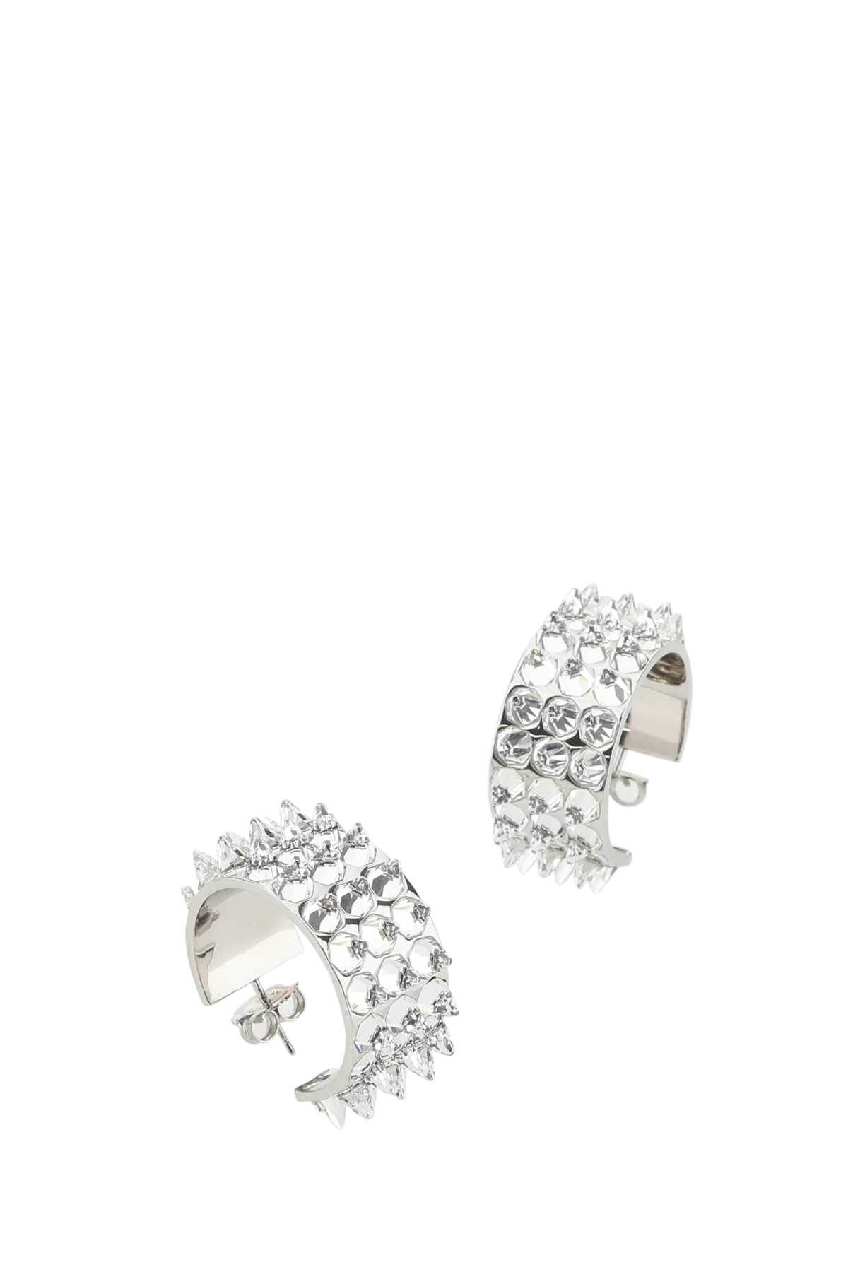[Amina Muaddi] Earring FW22 KARMAHOOPBIG WHITE&BLACK
