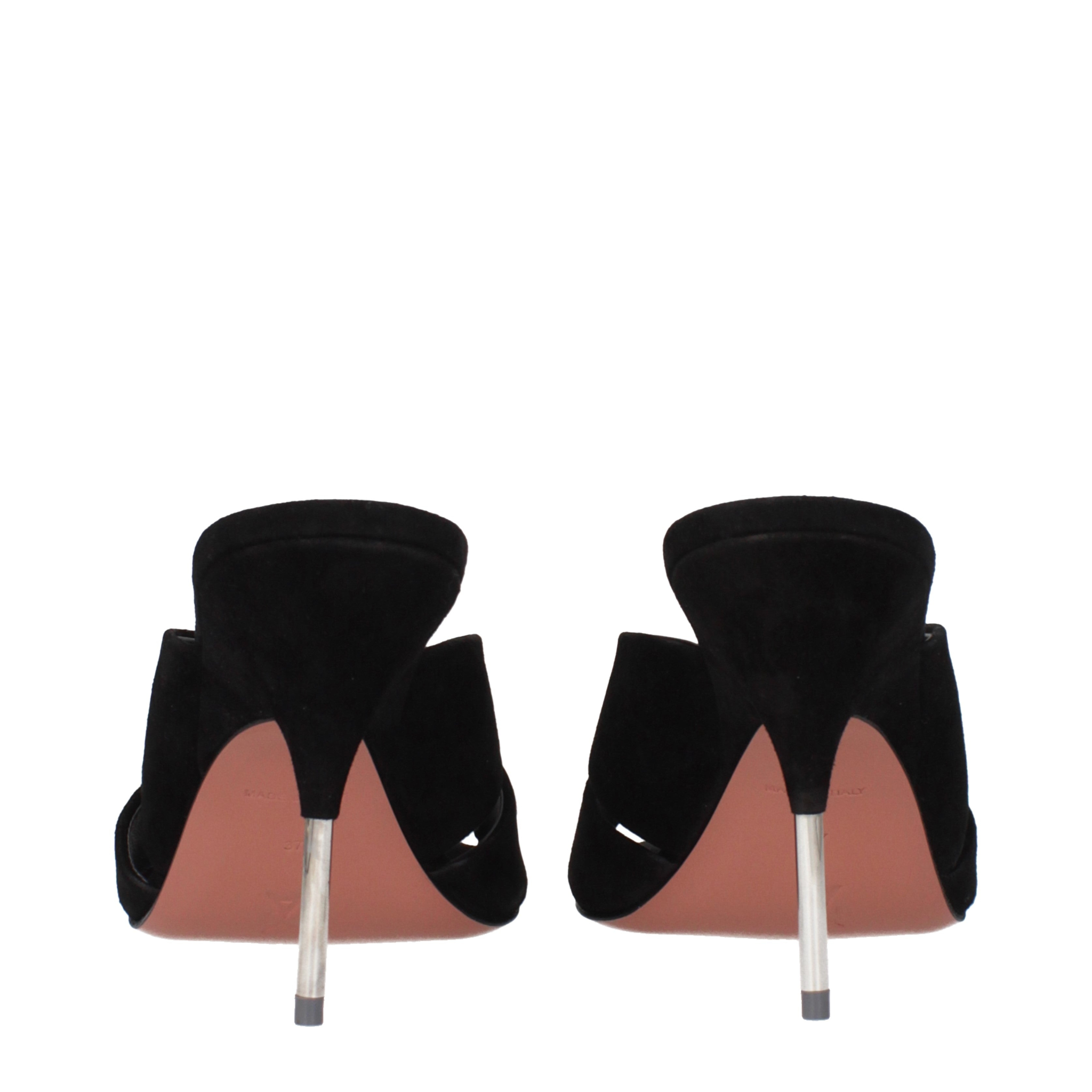 [Amina Muaddi] Sandals SS25 SAMANTHASLIPPER95SUEDEBLACK