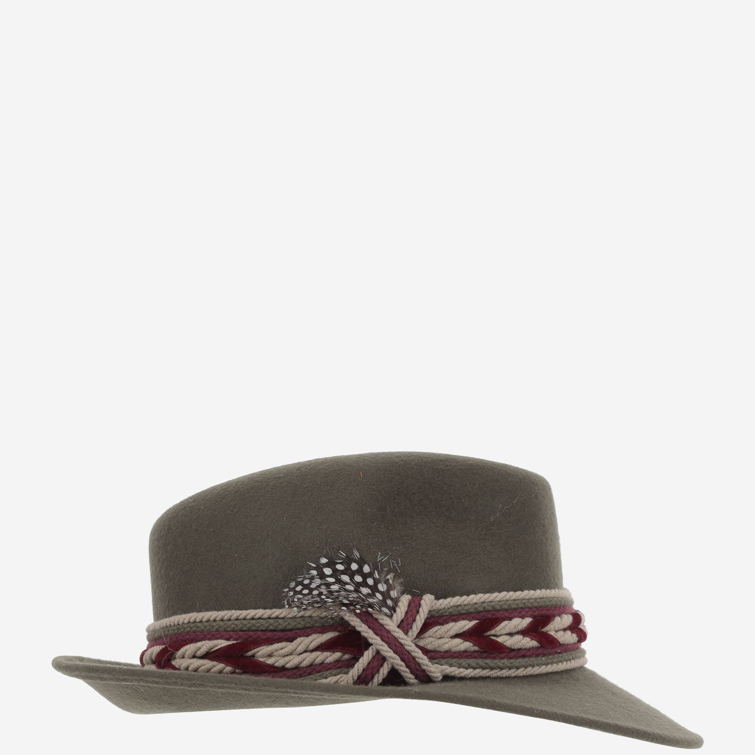 [ALEXIA ALVAREZ DE TOLEDO] Hat FW25 GREENHATBORDEAUXRIBBONNATURAL