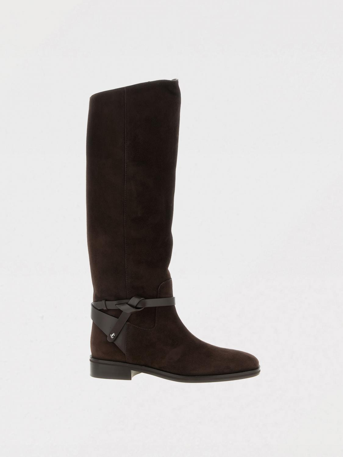 [Jimmy Choo] Long Boots FW25 LAWTONKBFLATALR CHOCOLATE
