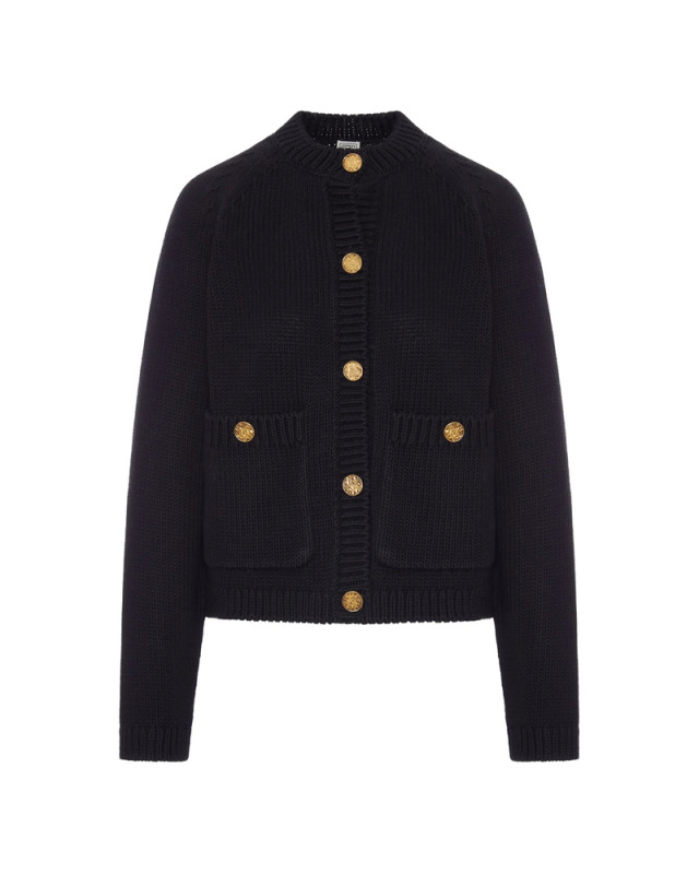 [TOTEME] Cardigan FW26 263-WRT0853 YA0299-001 BLACK