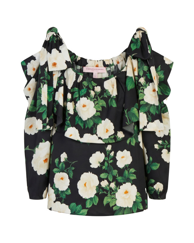 Floral Top with Wide Sleeves