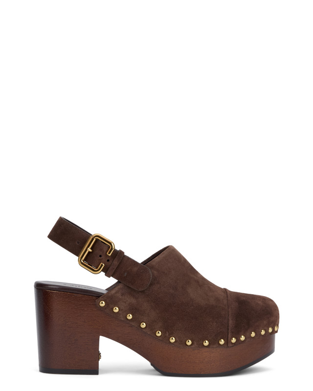 Clogs with studs and platform