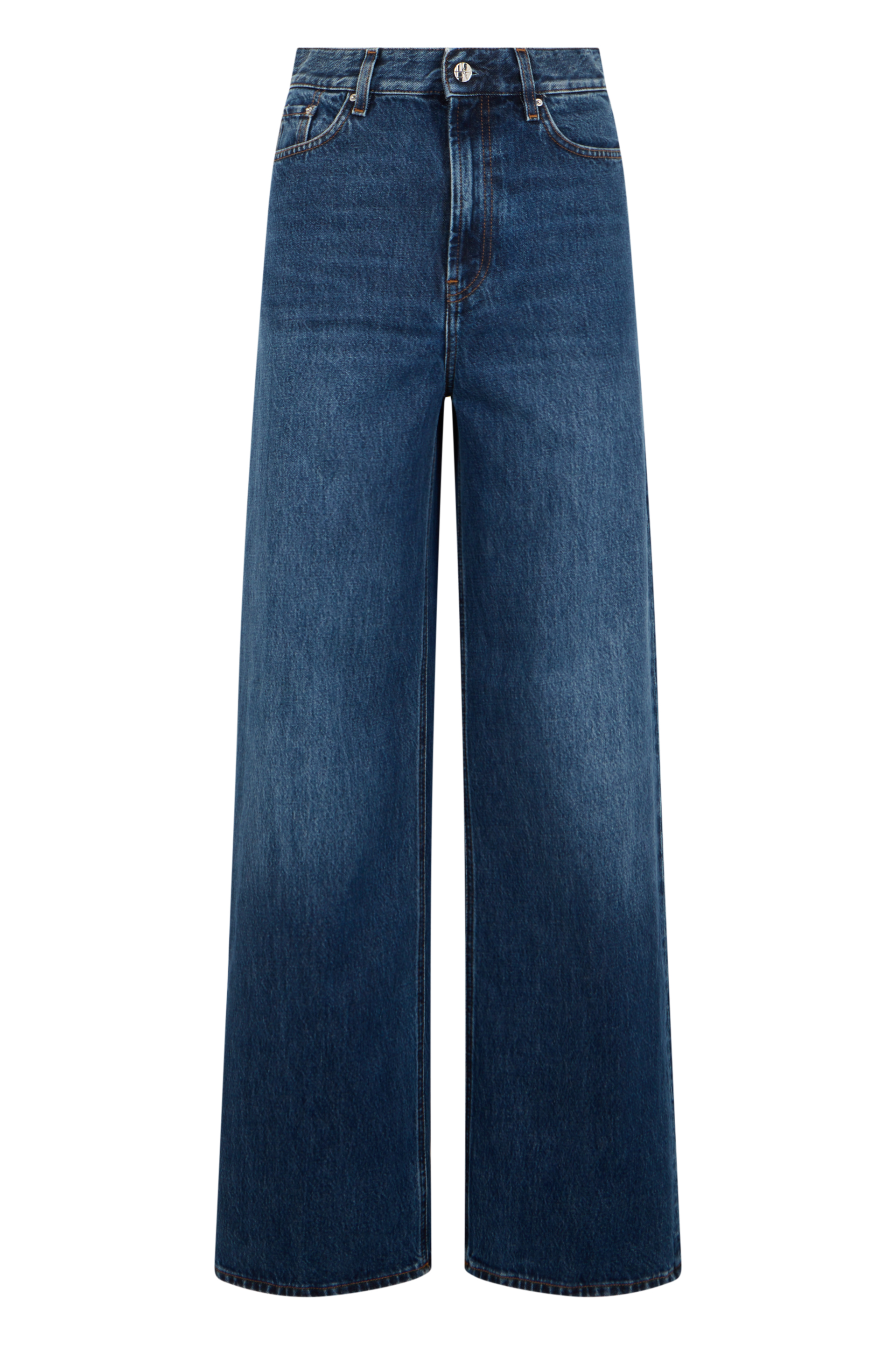 Straight-leg high-waisted jeans