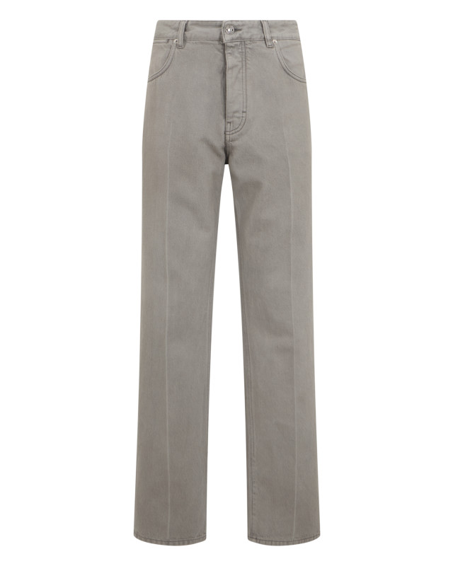 Straight wool trousers with high waist