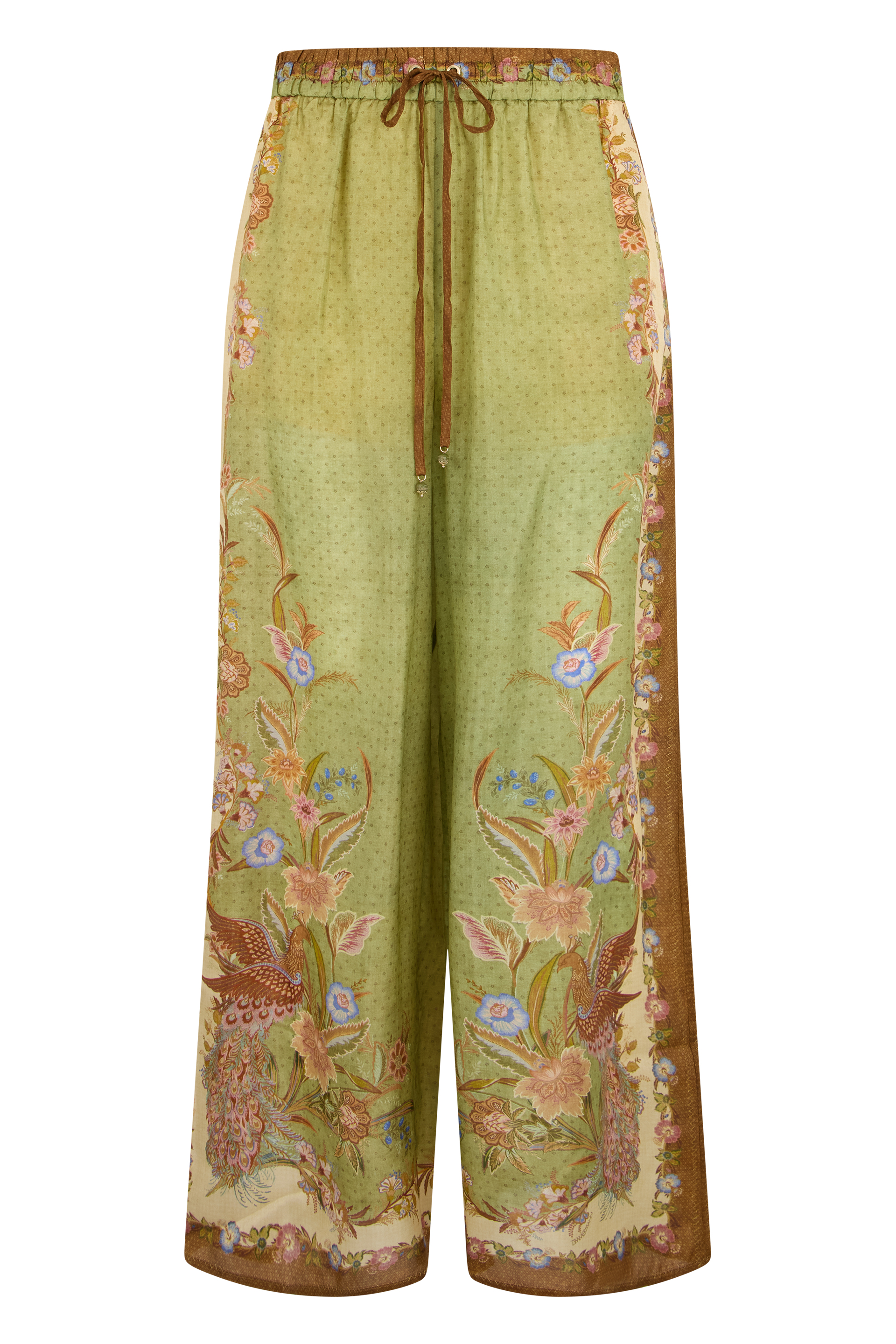 Printed silk trousers