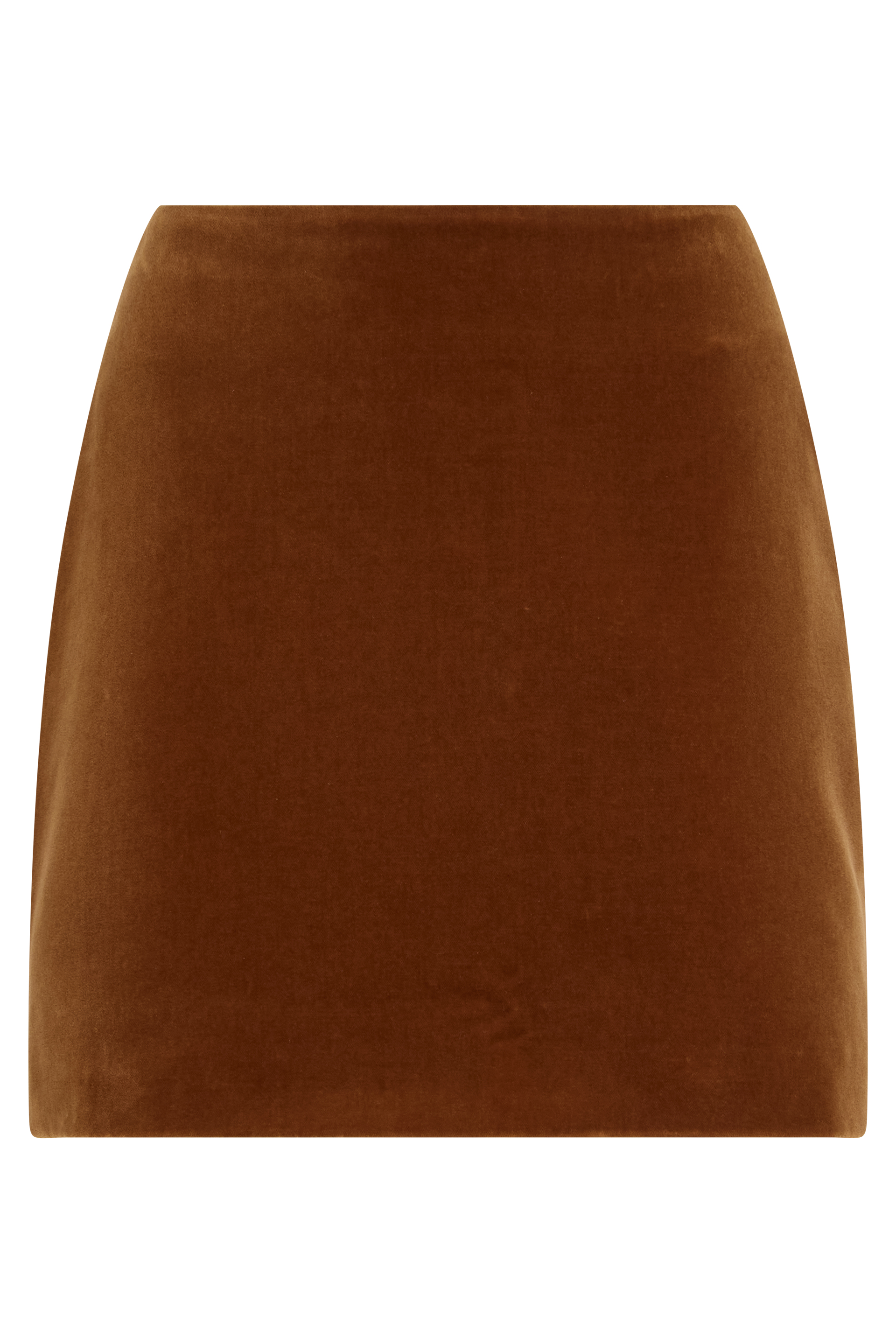 High-waisted velvet mini skirt
