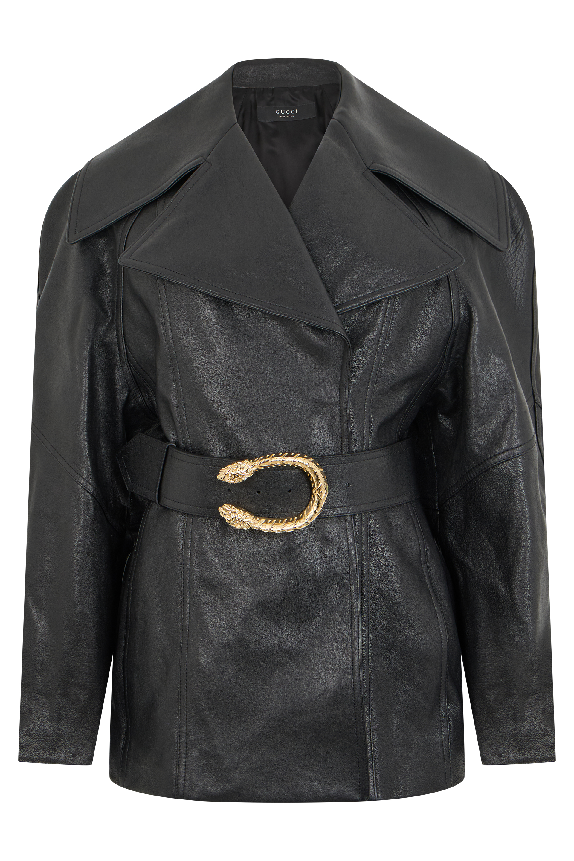 Knotted leather jacket
