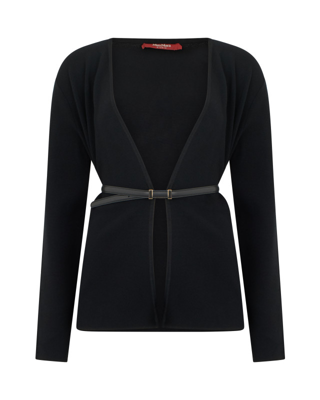 Cardigan with a thin belt