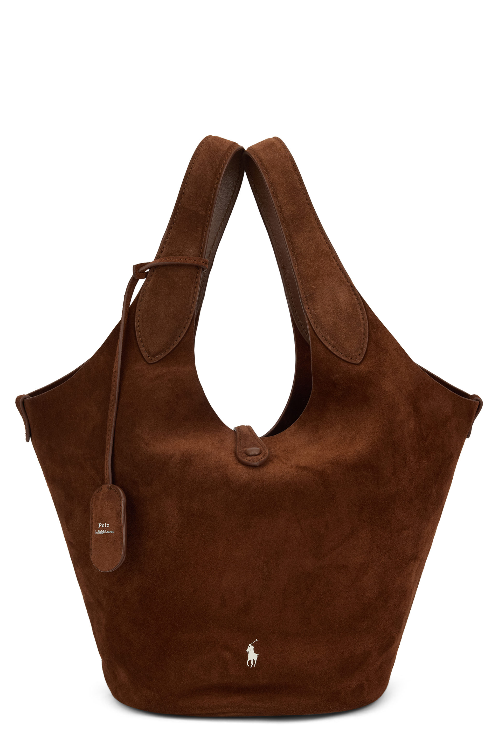 Suede leather tote bag