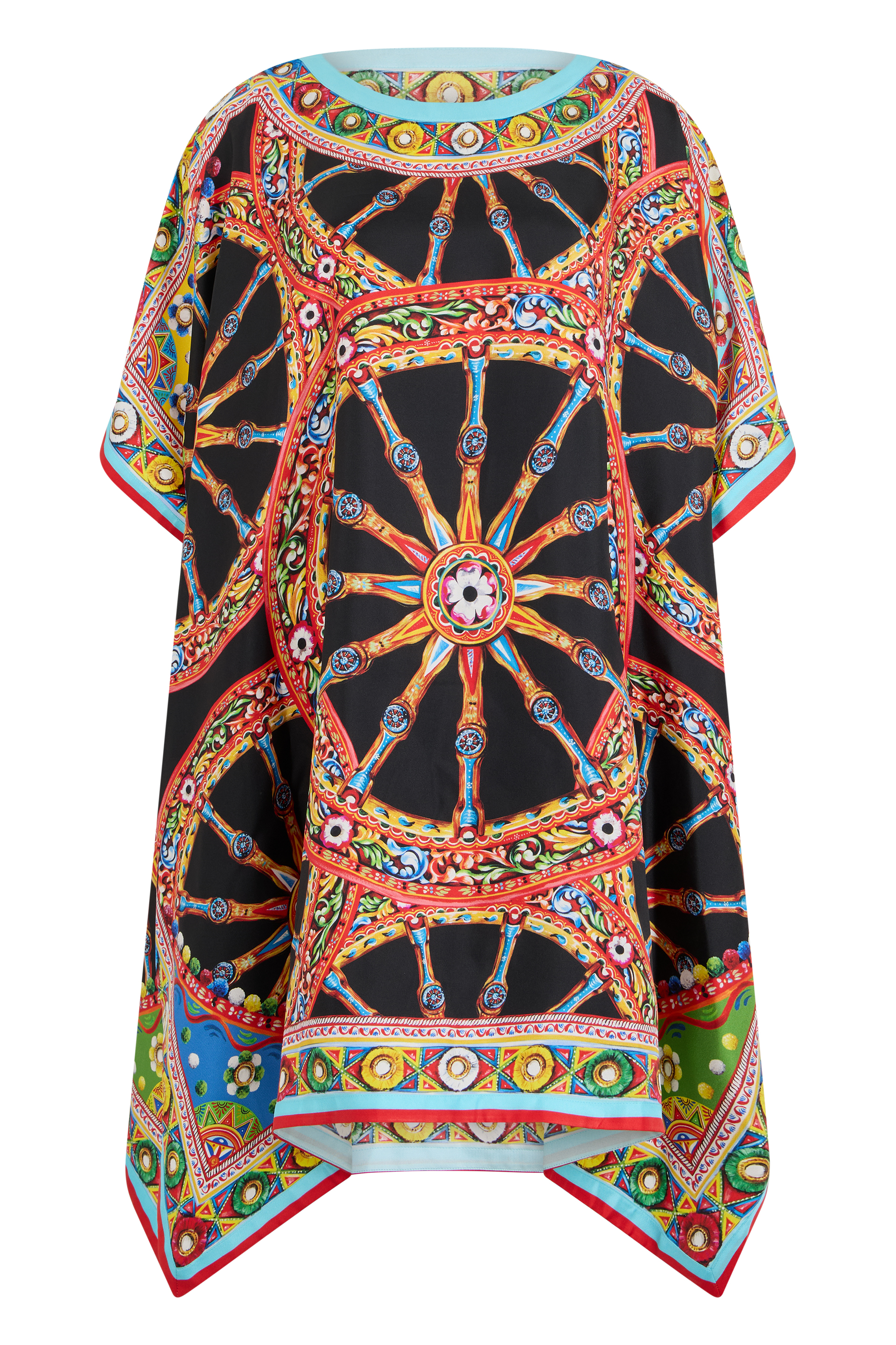 Silk kaftan with print