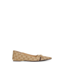 Ballet flat Vittoria in mixed cotton with GG monogram jacquard