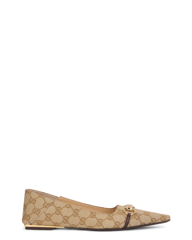 Ballet flat Vittoria in mixed cotton with GG monogram jacquard