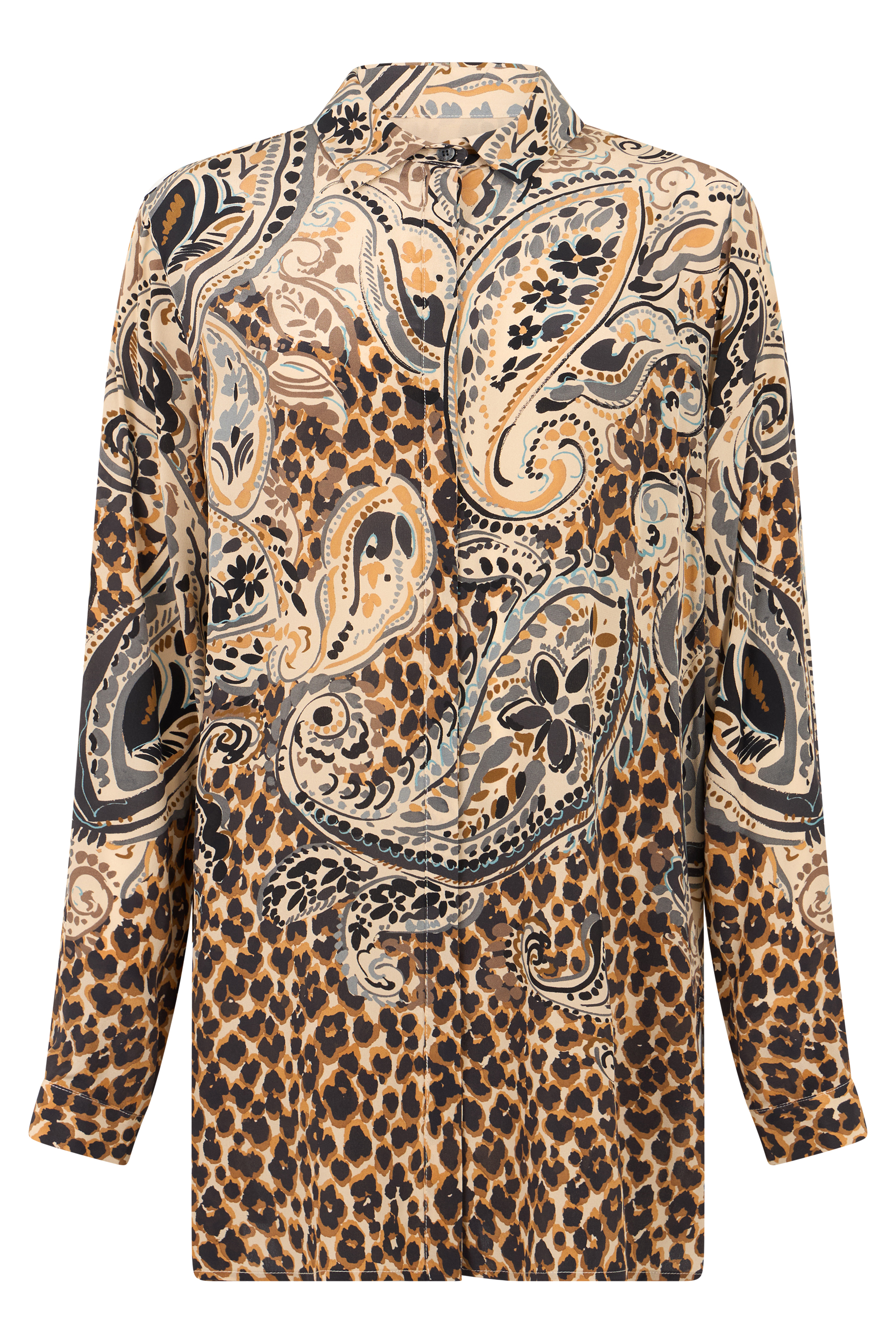 Printed silk blouse