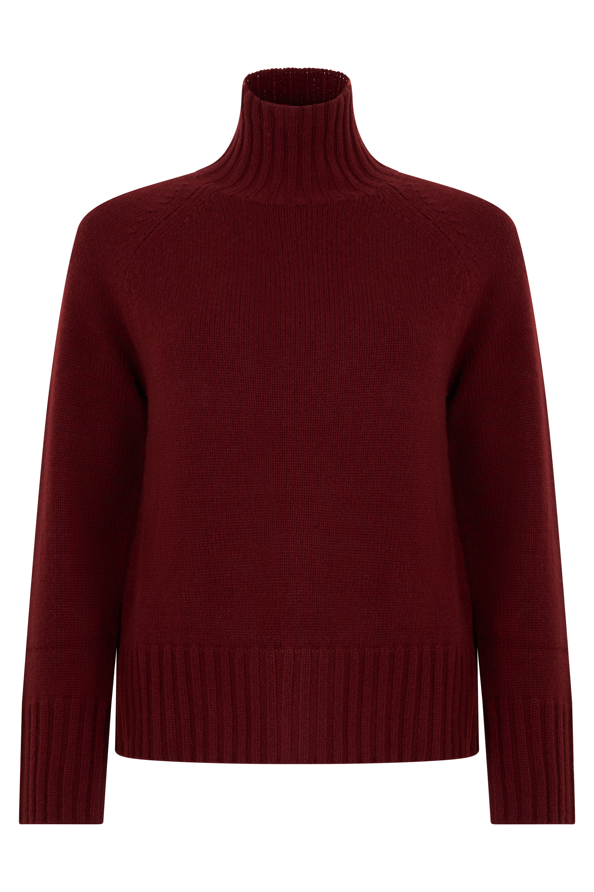 Wool and cashmere jumper with high collar