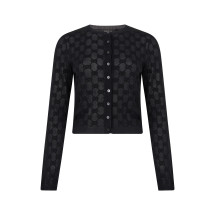 Cropped cardigan with buttons and long sleeves