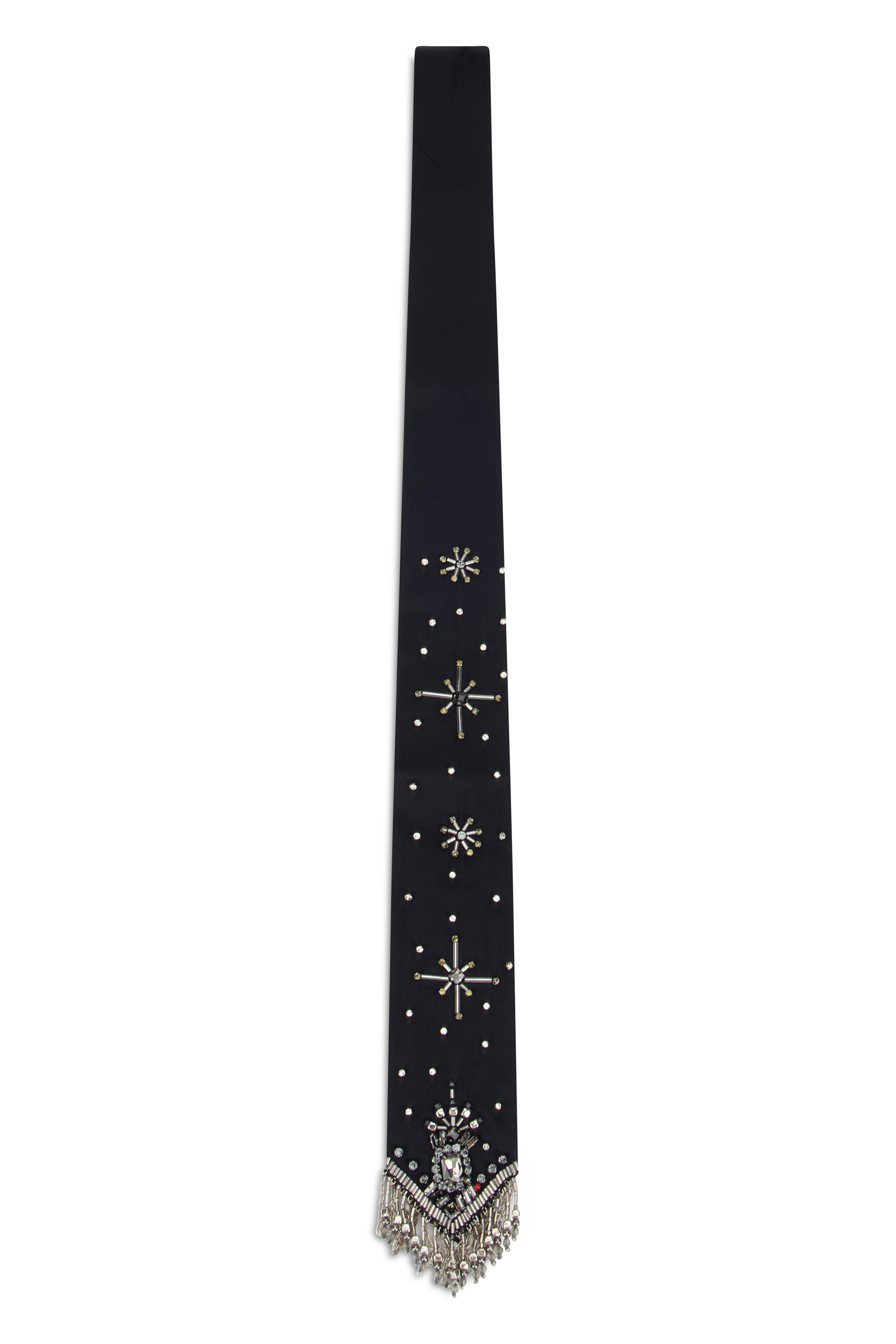 Tie with fringes and beads
