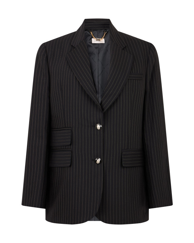 Wool striped fabric jacket