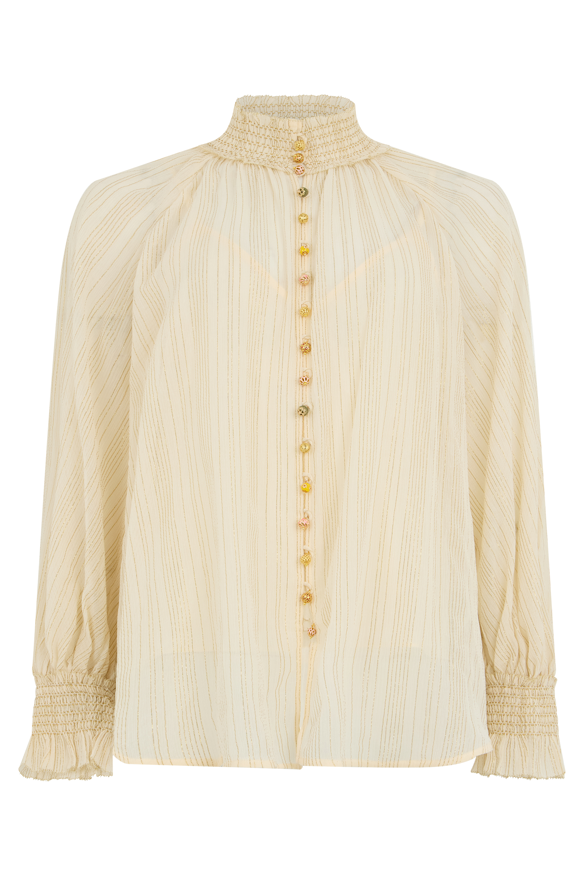 Blouse made of cotton and silk