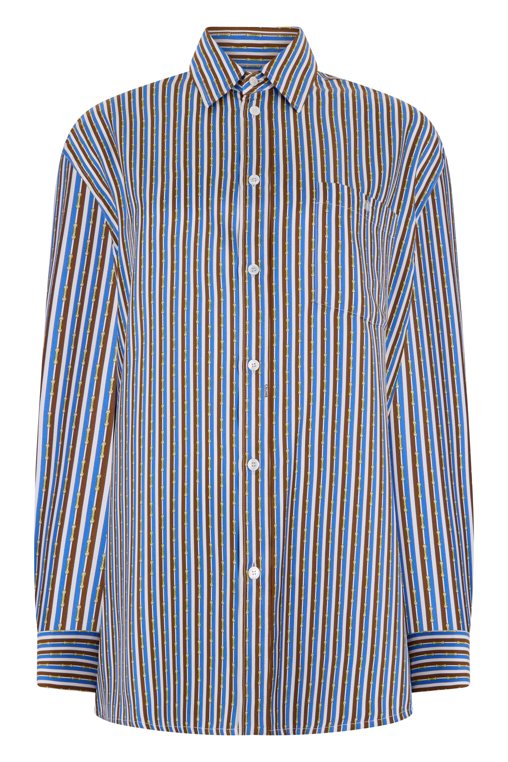 Striped silk twill shirt