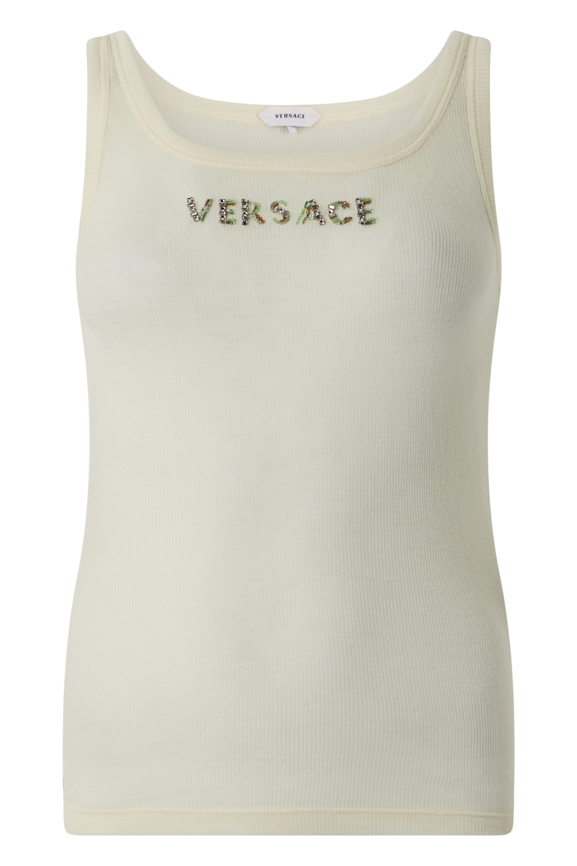 Top with sequined writing
